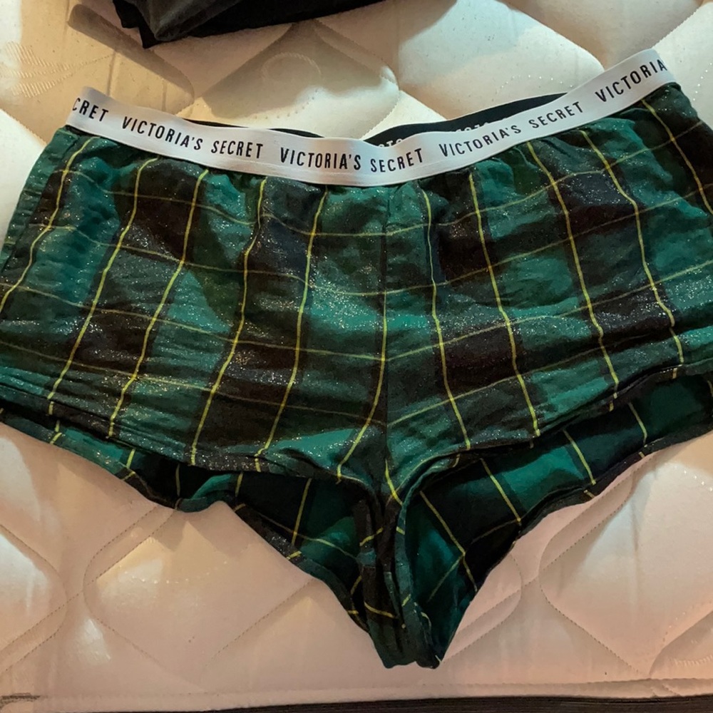 Green glitter shorts
